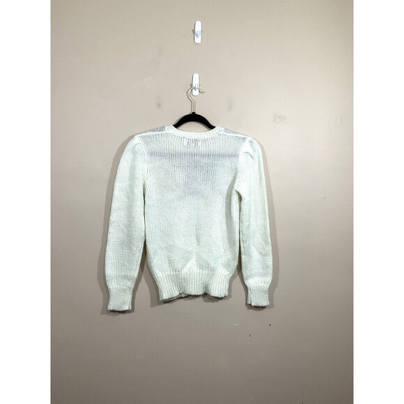VTG Ricki Womens Floral Sweater M White Cottagecore Granny 80s 90s Twee Coquette - Picture 3 of 5
